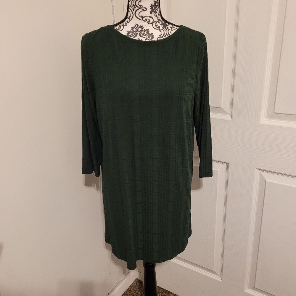 J.jill wearever collection forest green tunic dress